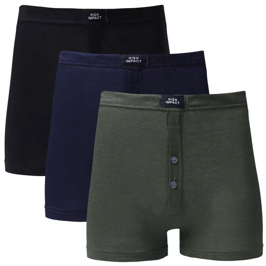 Men Boxer High Impact Cotton Blend 3Pack Briefs Trunk