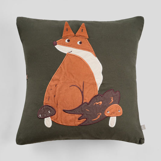 Home&You Nooks Embroidered Pillowcase 45x45 cm with a Forest Animal Motif