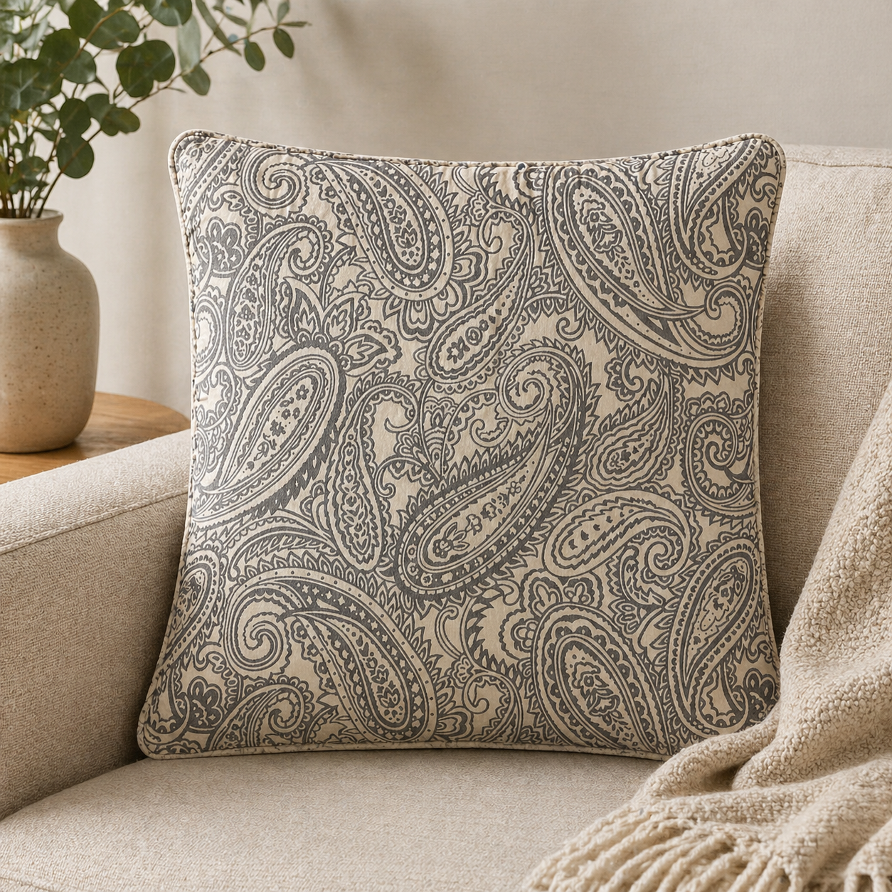 Dunelm Vintage Embroidered Pillowcase 45x45 cm