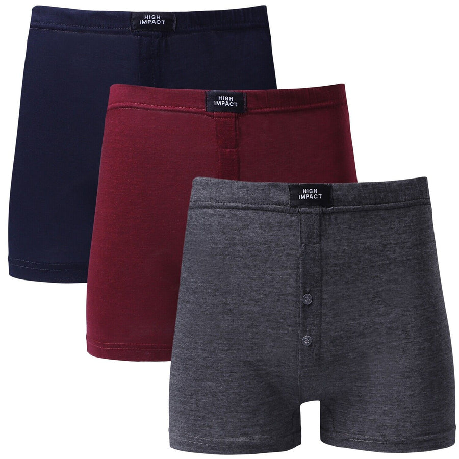 Men Boxer High Impact Cotton Blend 3Pack Briefs Trunk