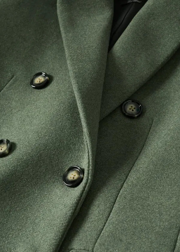 Mango Double-Breasted Wool Coat