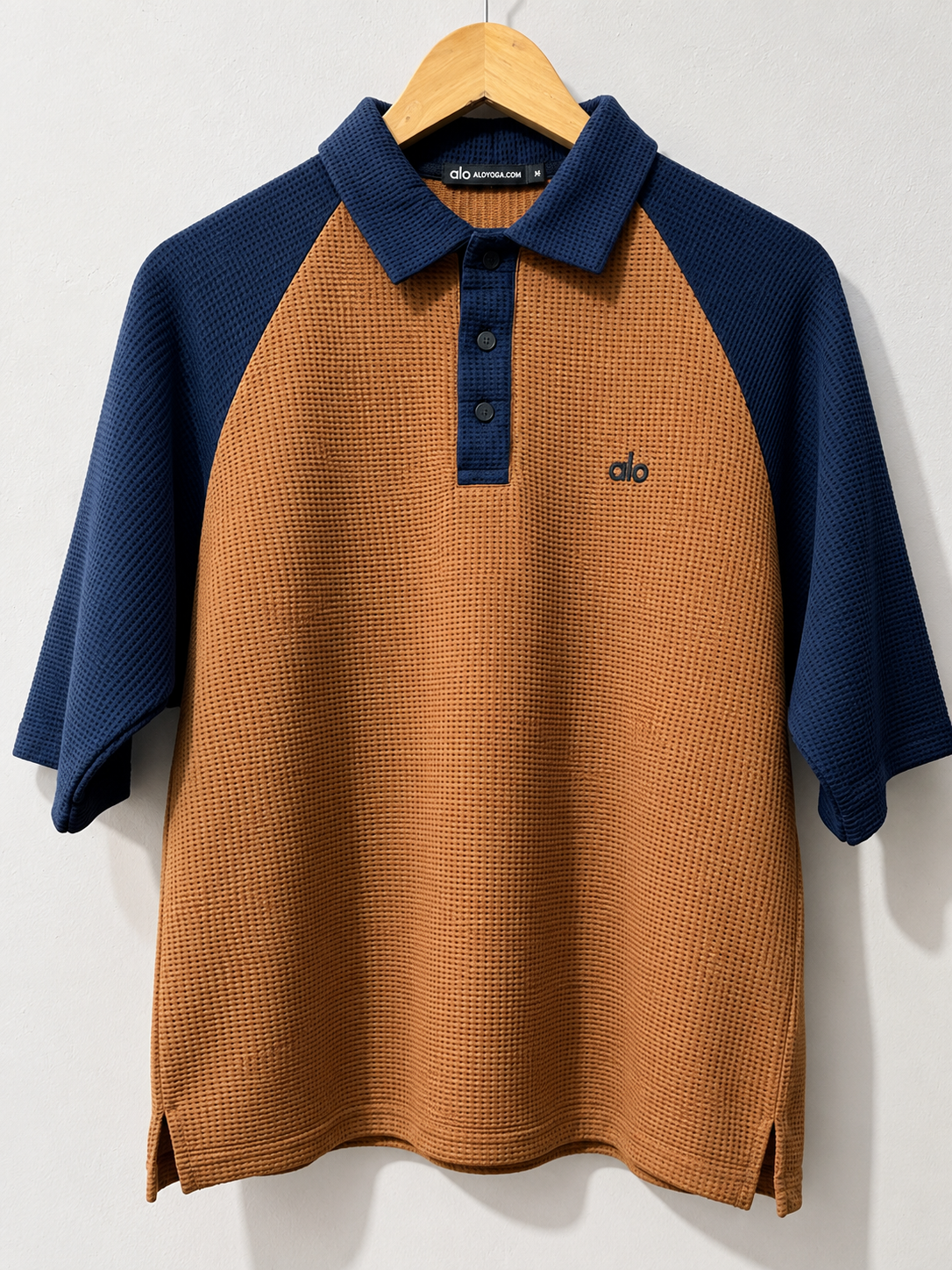 Premium Waffle Knit Raglan Polo Shirt
