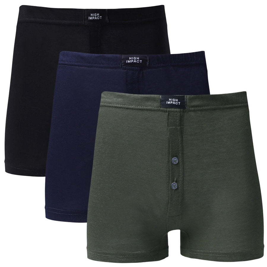 Men Boxer High Impact Cotton Blend 3Pack Briefs Trunk