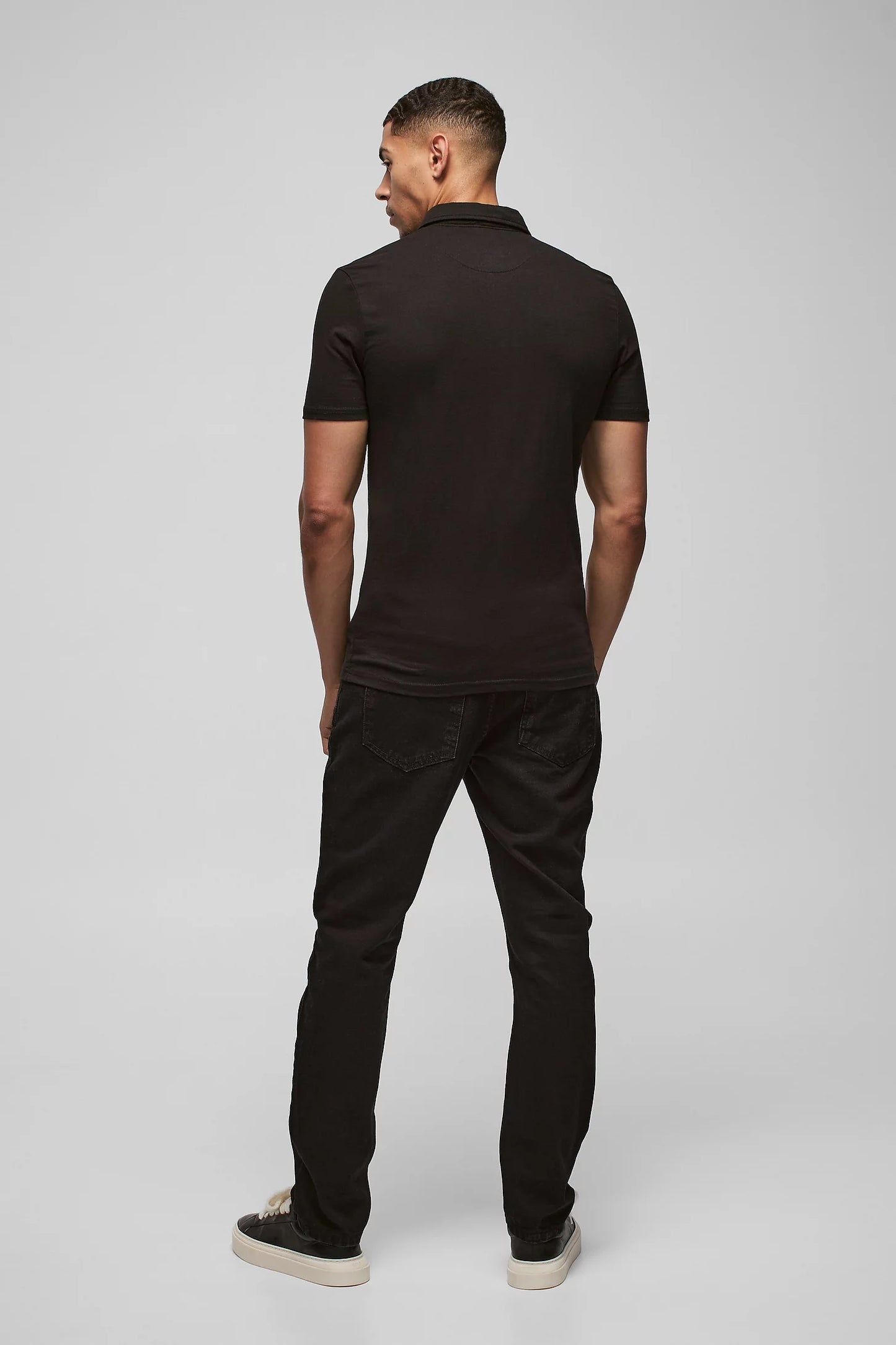 Button-Down Half Sleeves Jersey Shirt | Slim Fit