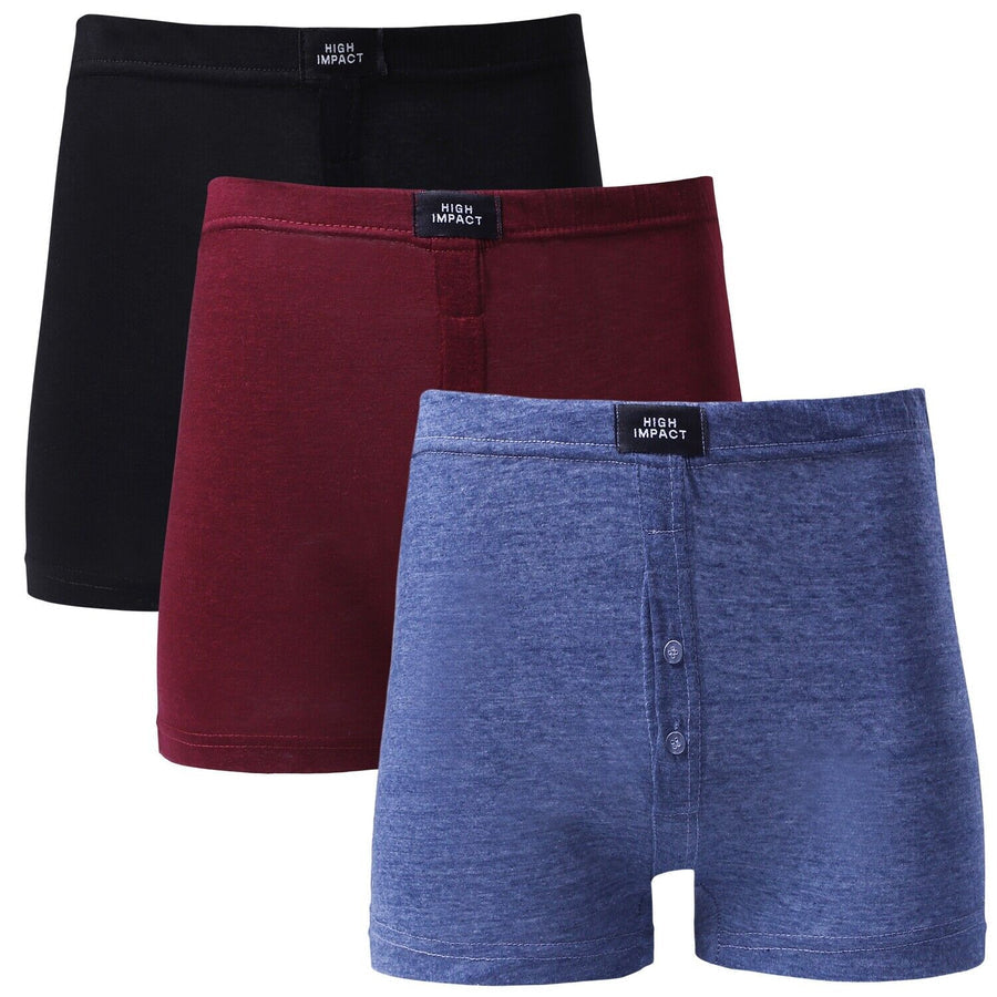 Men Boxer High Impact Cotton Blend 3Pack Briefs Trunk