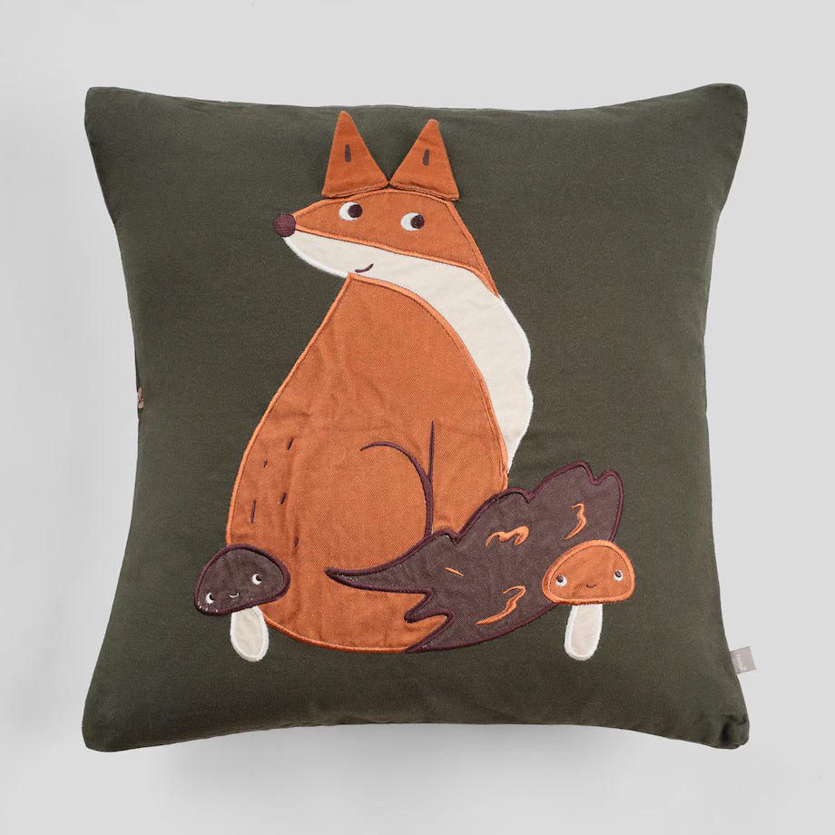 Home&You Nooks Embroidered Pillowcase 45x45 cm with a Forest Animal Motif