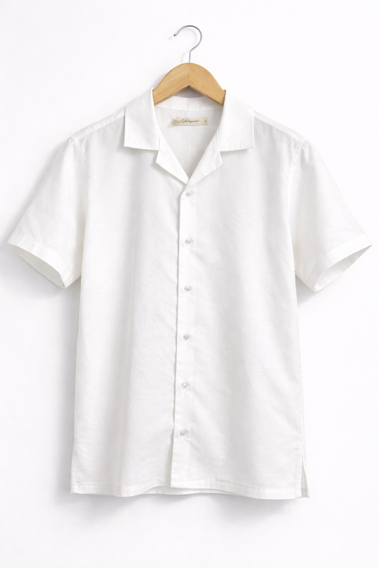 Men’s Linen Cuban Collar Shirt 
