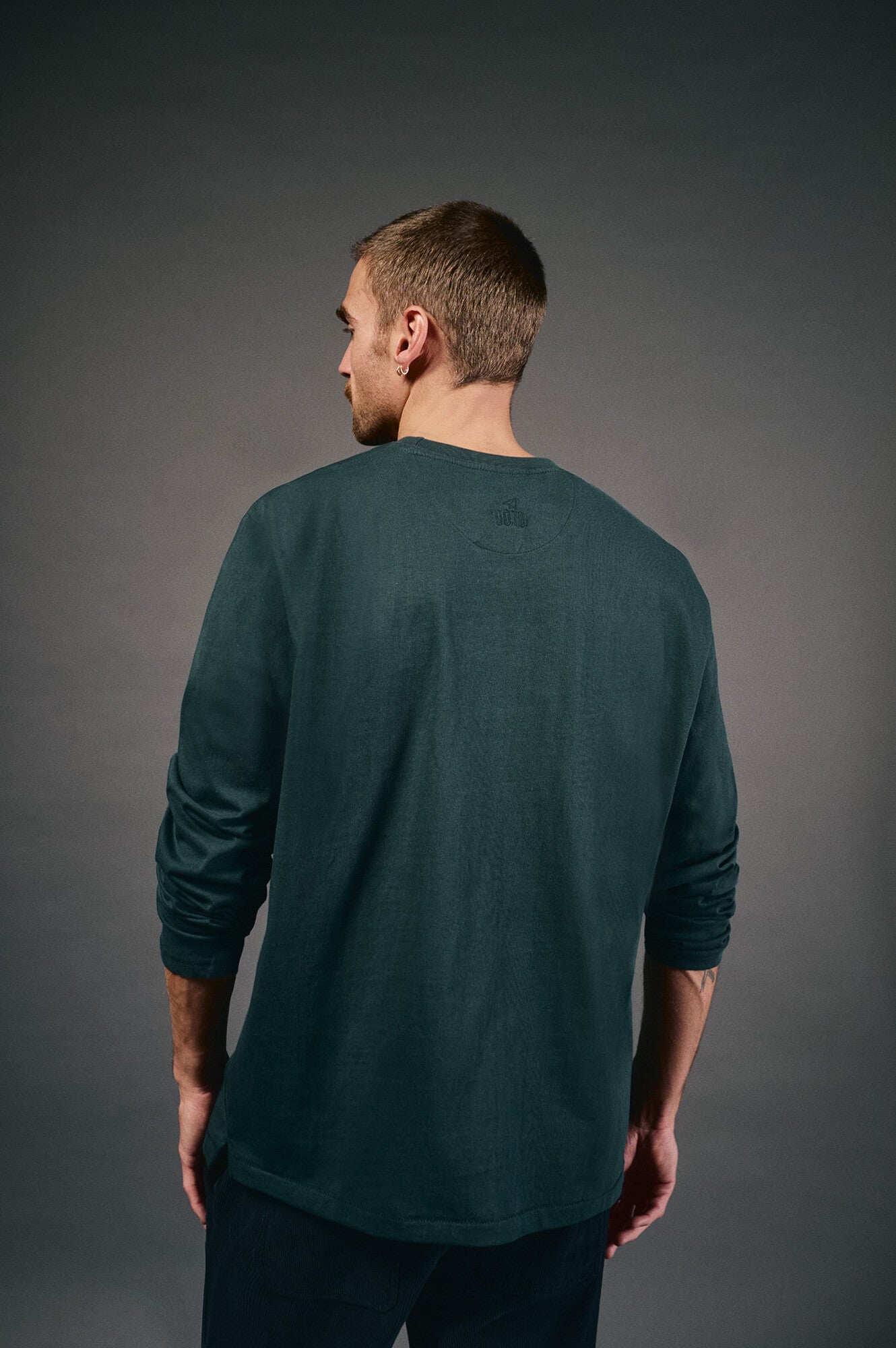 Men’s Solid Long Sleeve Cotton T-Shirt