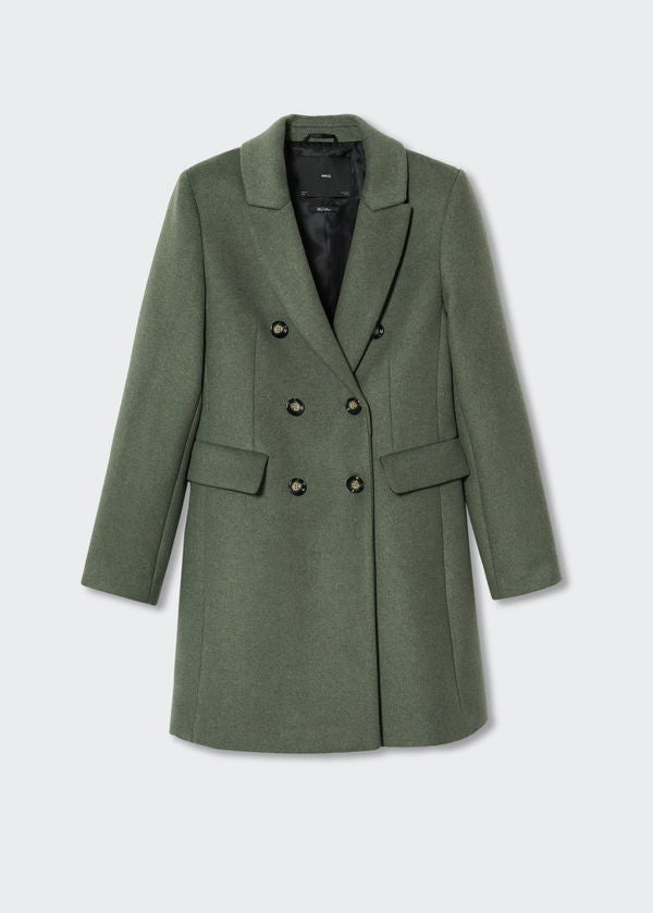 Mango Double-Breasted Wool Coat