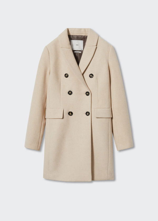 Mango Double-Breasted Wool Coat
