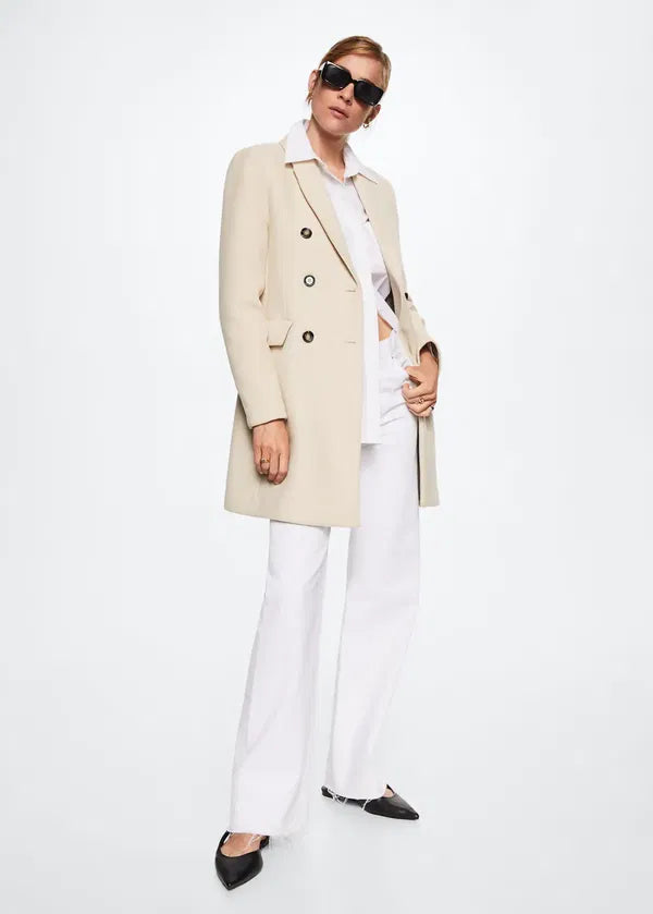 Mango Double-Breasted Wool Coat