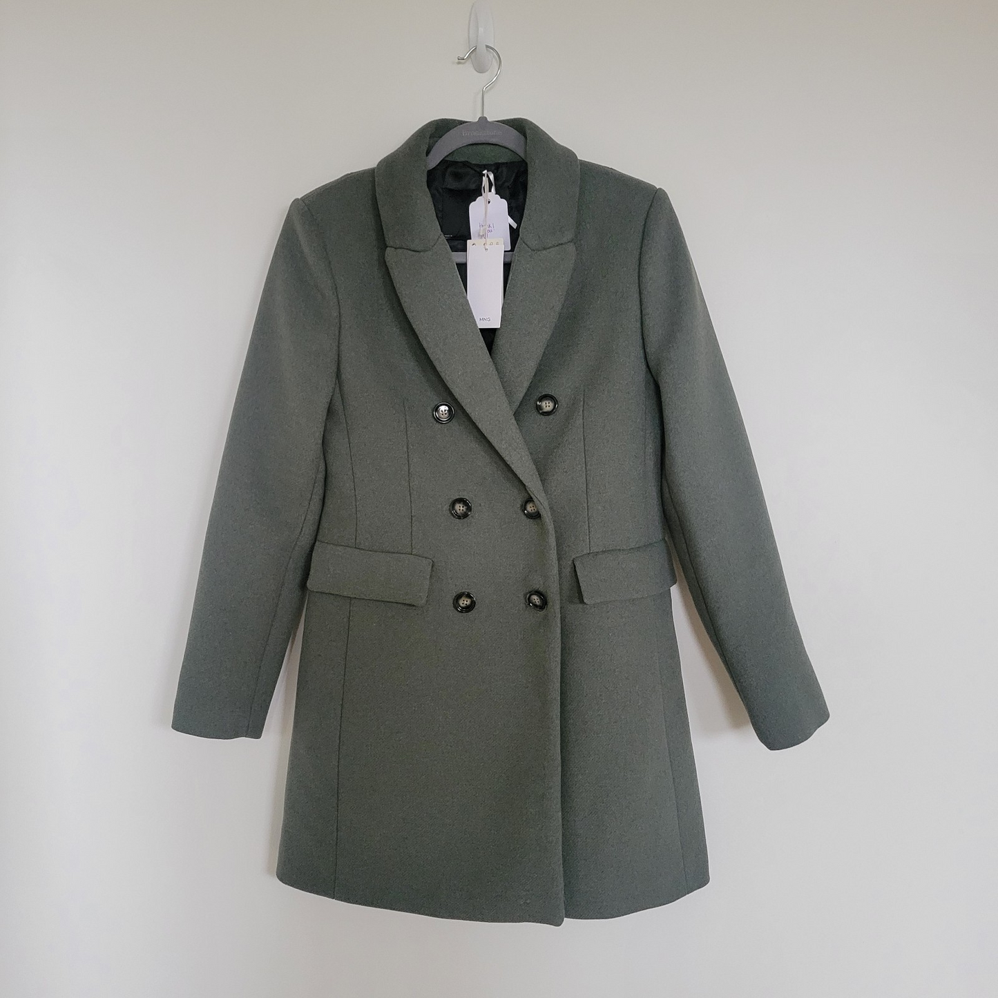 Mango Double-Breasted Wool Coat