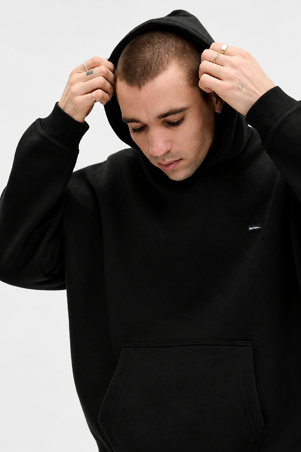 Oversized Unisex Fleece Hoodie – Heavyweight Loose Fit Short Length Hoodie