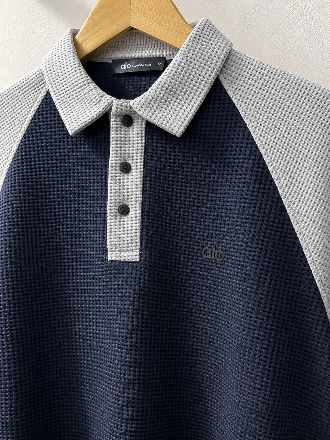 Premium Waffle Knit Raglan Polo Shirt