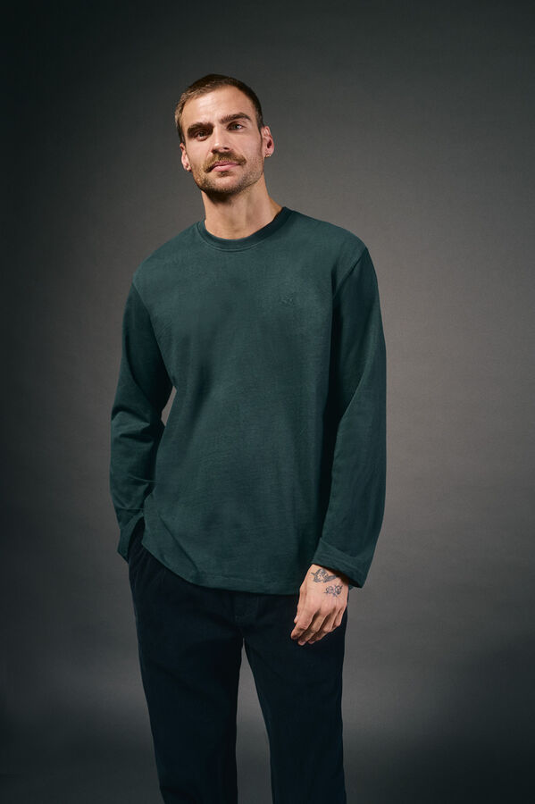 Men’s Solid Long Sleeve Cotton T-Shirt