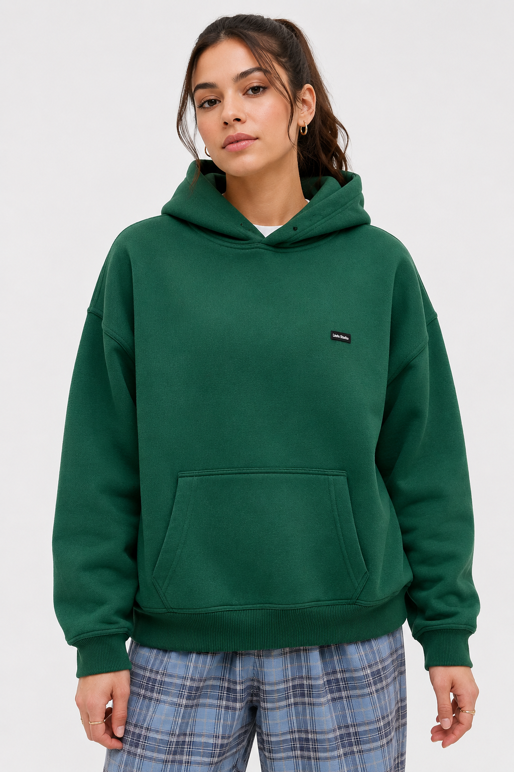 Oversized Unisex Fleece Hoodie – Heavyweight Loose Fit Short Length Hoodie