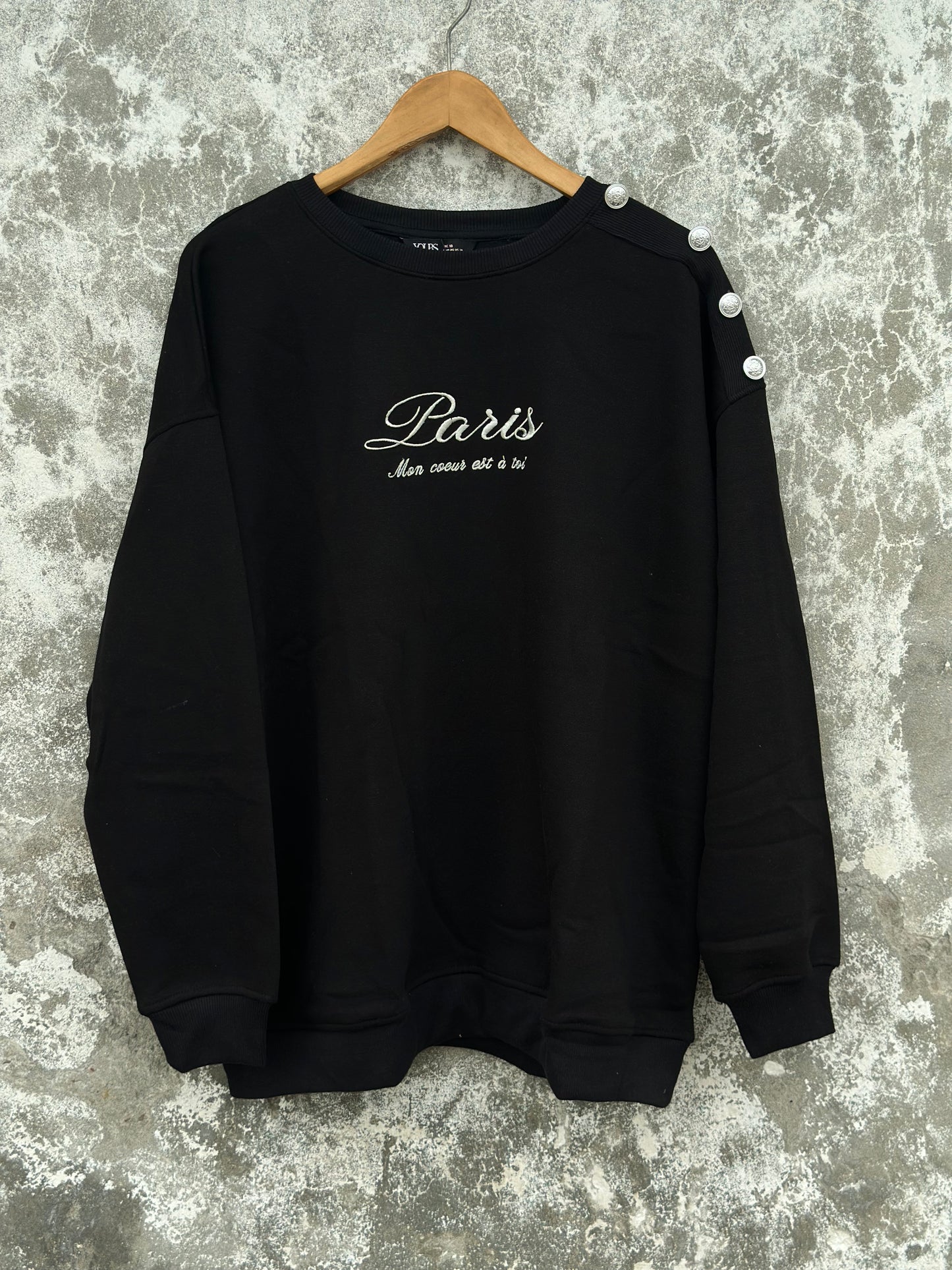 Paris Embroidered Fleece Sweatshirt