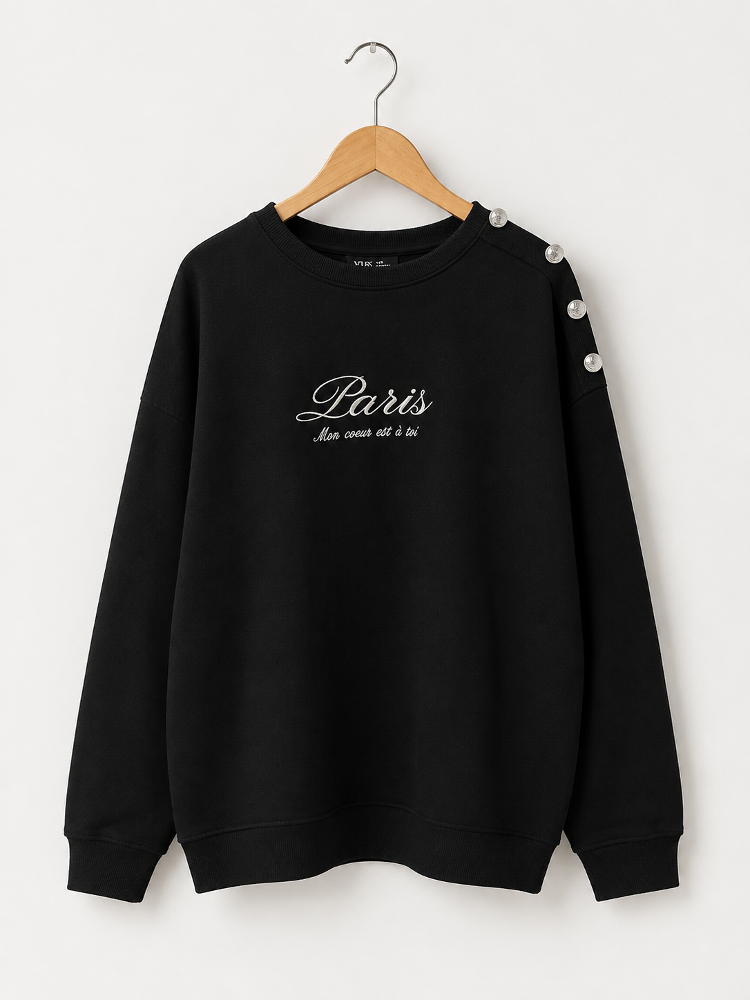 Paris Embroidered Fleece Sweatshirt