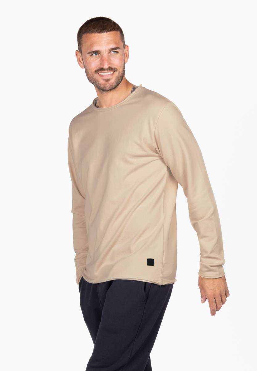 Men’s Cotton Round Neck Long Sleeve Sweatshirt – Washed Casual Fit