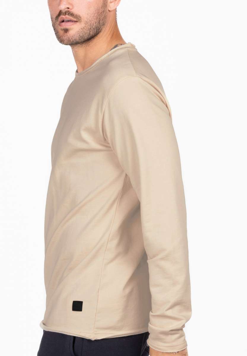 Men’s Cotton Round Neck Long Sleeve Sweatshirt – Washed Casual Fit