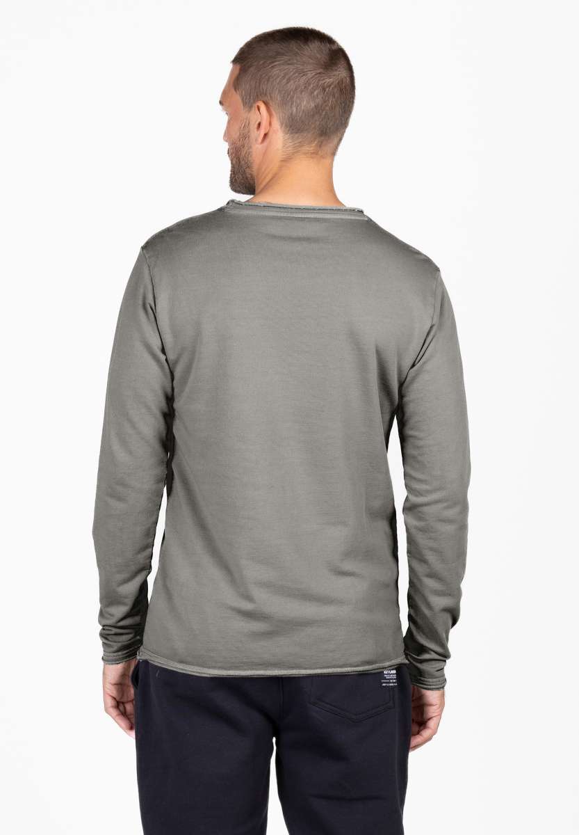 Men’s Cotton Round Neck Long Sleeve Sweatshirt – Washed Casual Fit