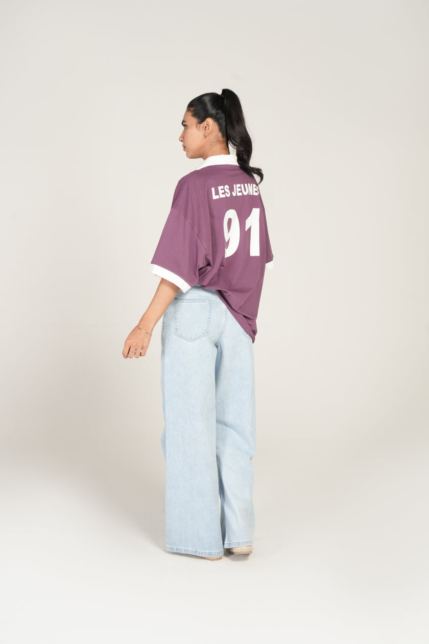 Women Oversized Polo Graphic T-Shirt